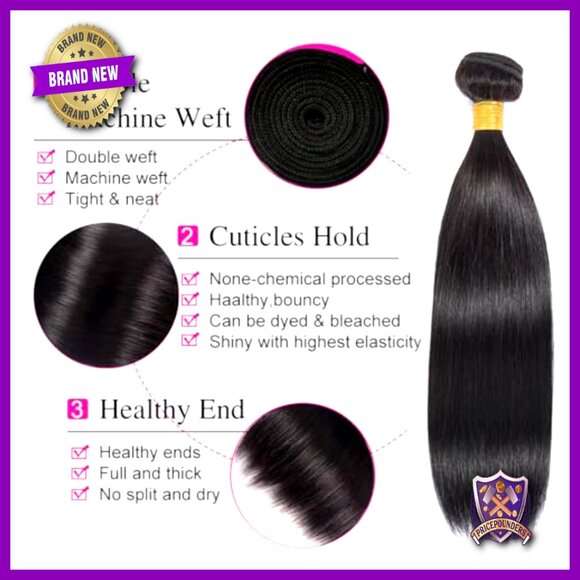 100% Virgin Human Hair Extensions Straight Bundles 26-30 Inch 300g main image 4